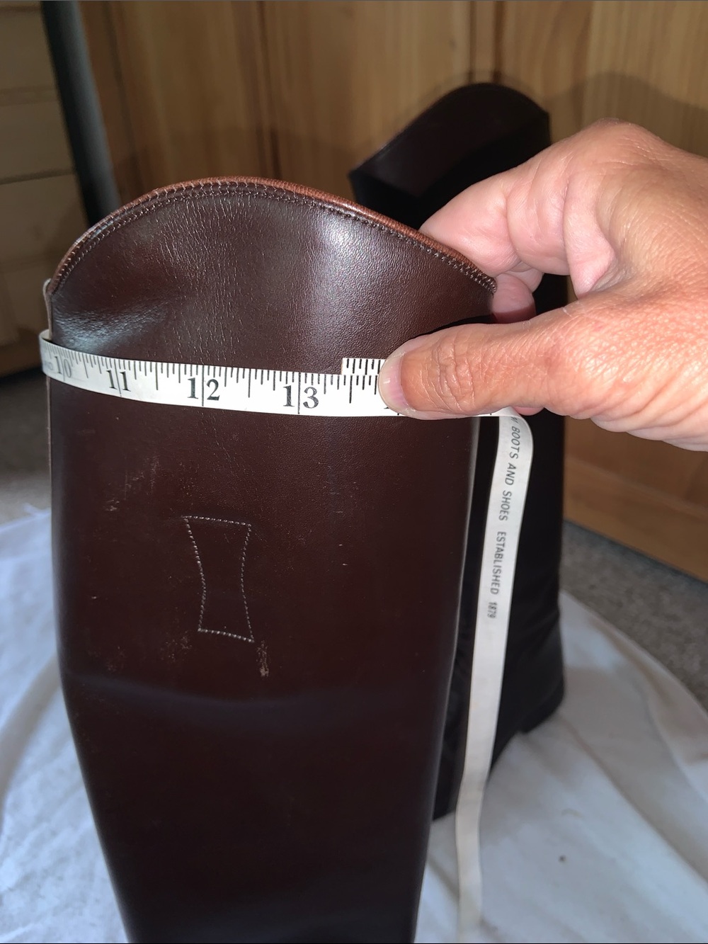 VOGEL BROWN CUSTOM TALL ENGLISH FIELD BOOTS 7.5 slim calfskin riding equestrian - Picture 11 of 14